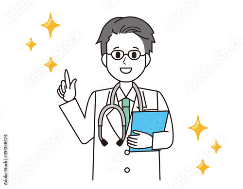 男性の医師　医療従事者　イラスト