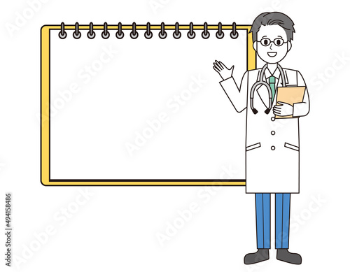 男性の医師　医療従事者　イラスト