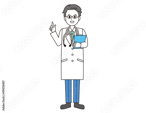 男性の医師　医療従事者　イラスト