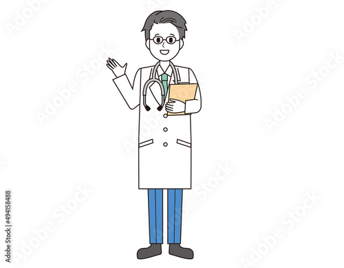 男性の医師　医療従事者　イラスト