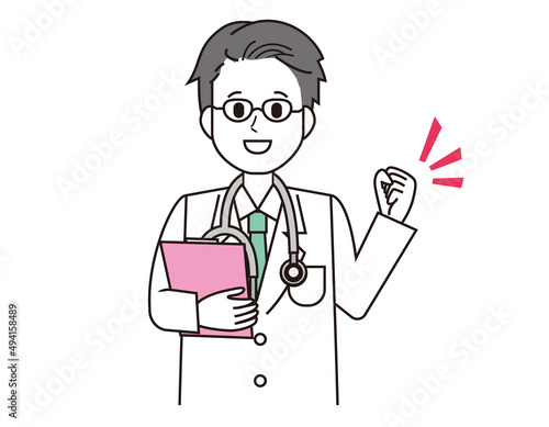 男性の医師　医療従事者　イラスト