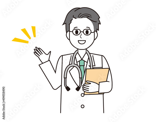 男性の医師　医療従事者　イラスト