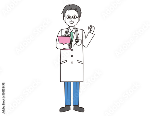 男性の医師　医療従事者　イラスト