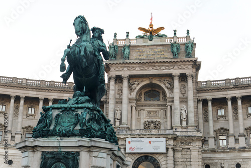 Prinz Eugen von Savoyen monument on Heldenplatz square in front of Neue Burg section of Hofburg Palace, Vienna, Austria