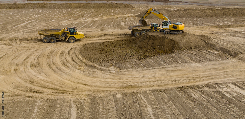 landscaping before construction, soil loading landscaping before construction, soil loading