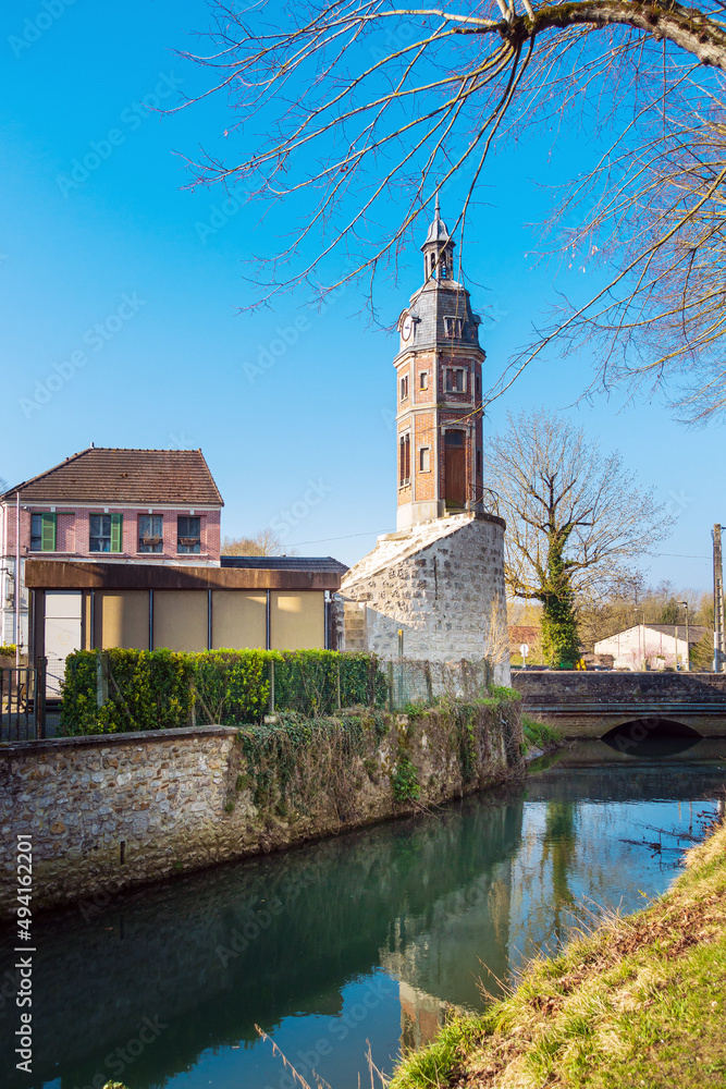 Fototapeta premium Street view of old city Crecy-la-Chapelle in france