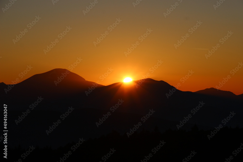 Tramonto in montagna
