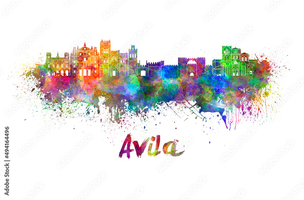 Obraz premium Avila skyline in watercolor