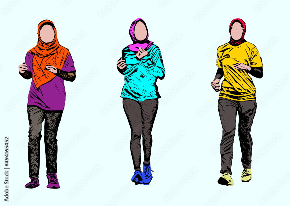 Veiled woman Run vector illustration design. Veiled woman Run vector illustration design.