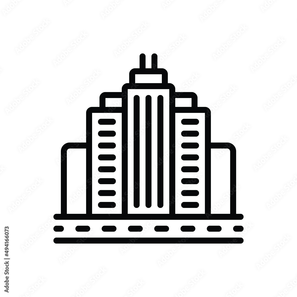 Fototapeta premium Black line icon for city town