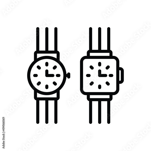 Black line icon for watches