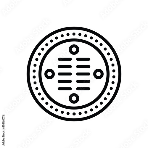 Black line icon for drain