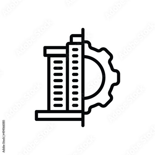 Black line icon for infrastructure