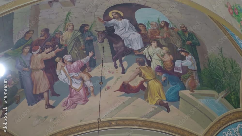 Jesus is riding on a donkey,palm Sunday Jesus on a donkey rides to ...