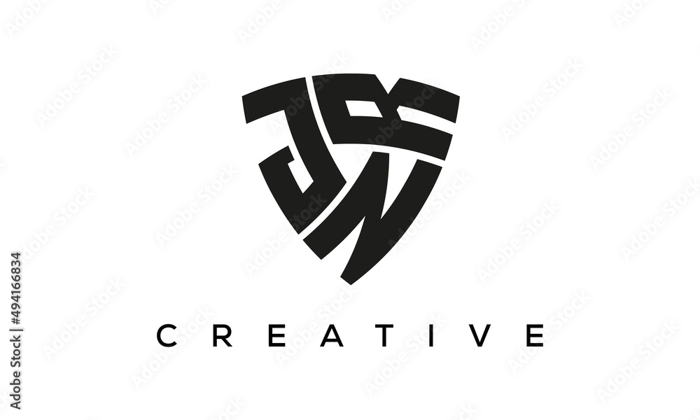 Shield letters JNR creative logo Shield letters JNR creative logo