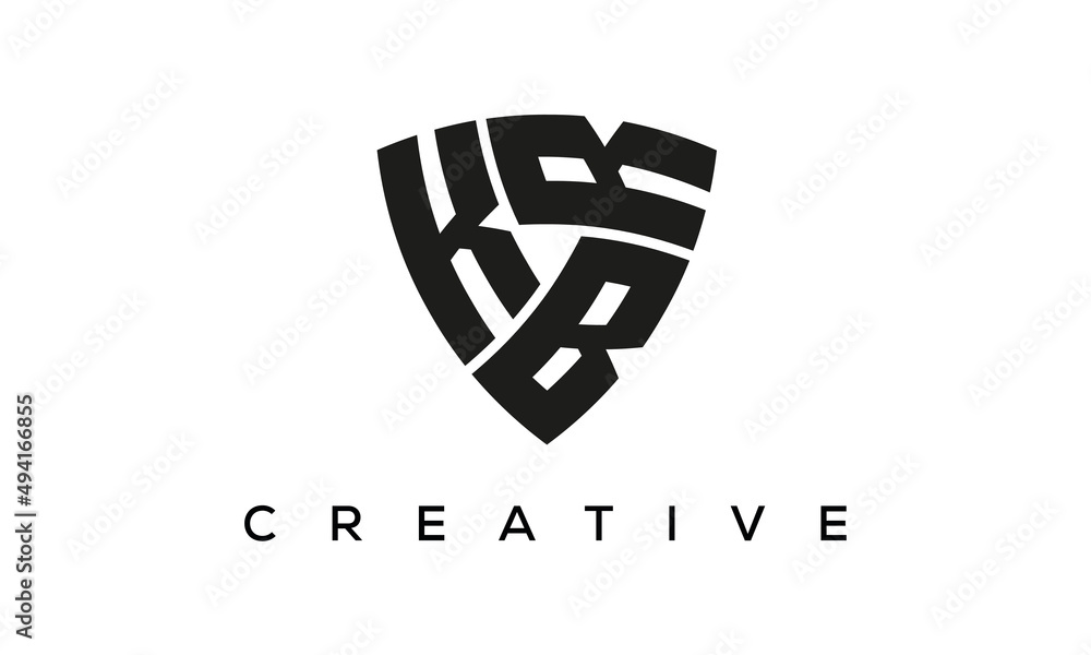 Shield letters KBR creative logo Shield letters KBR creative logo
