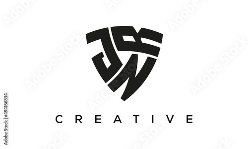 Shield letters JNR creative logo photo