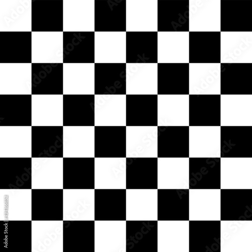 Chessboard pattern for chess with black and white checks. Checkerboard background for checkers. Square seamless texture of board. Seamless floor design. Vector EPS10