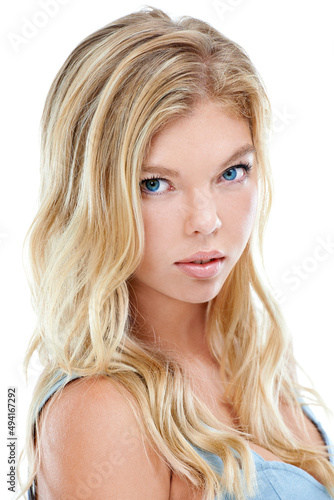Showing off her natural beauty. Closeup portrait of an attractive young woman in the studio.