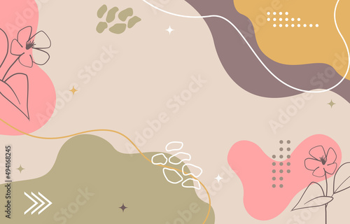 Cute Nature Floral Flower Minimalist Girly Abstract Background Wallpaper