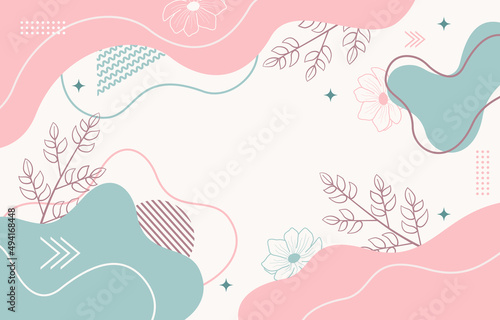 Cute Nature Floral Flower Leaf Minimalist Girly Background Wallpaper