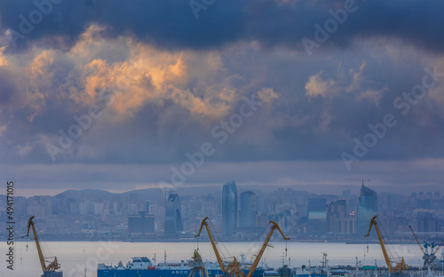 Sunset at cloudy sunset in ...