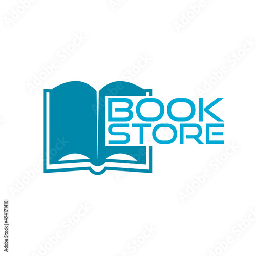 Book store Logo. Open book icon isolated on white background