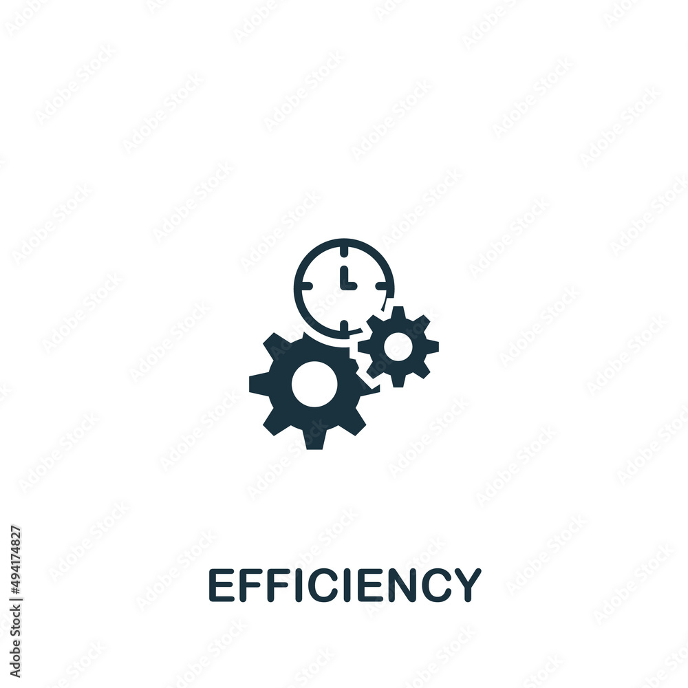 Efficiency icon. Monochrome simple icon for templates, web design and infographics Efficiency icon. Monochrome simple icon for templates, web design and infographics