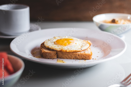 Breakfast With Egg And Toasts