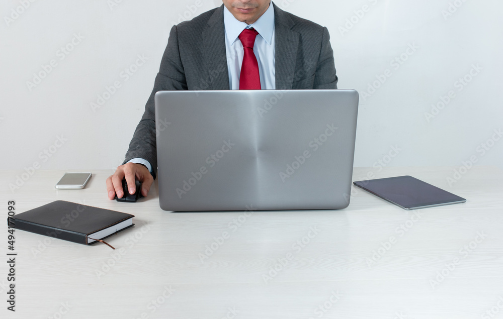 Business man at work in office Business man at work in office