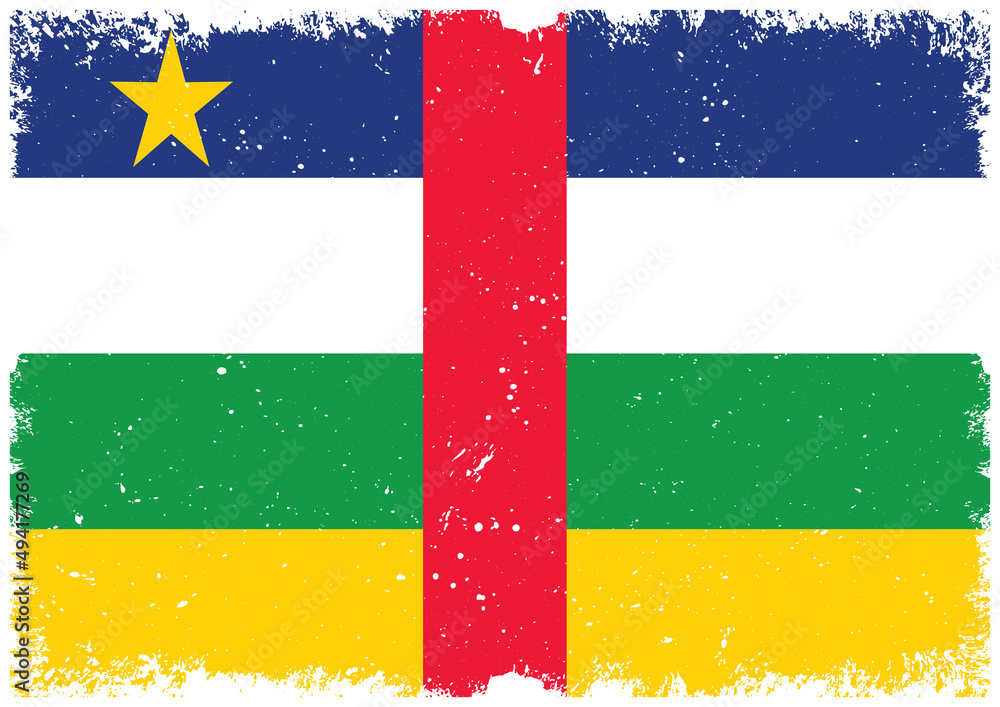 Illsutrated of Central africa grunge flag