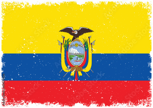 Illsutrated of Ecuador grunge flag photo