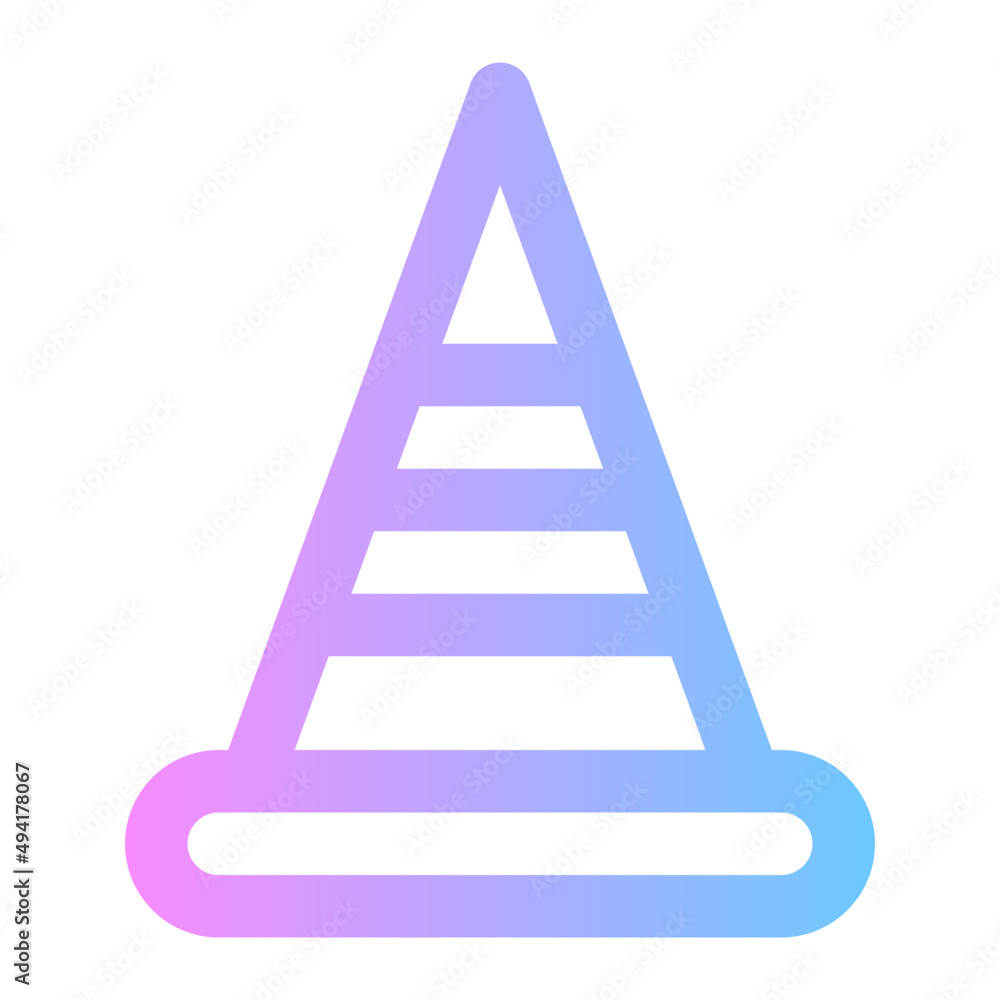 traffic cone gradient icon