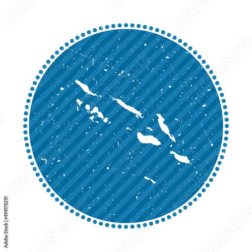 Solomon Islands striped retro travel sticker. Badge with map of country, vector illustration. Can be used as insignia, logotype, label, sticker or badge of the Solomon Islands.