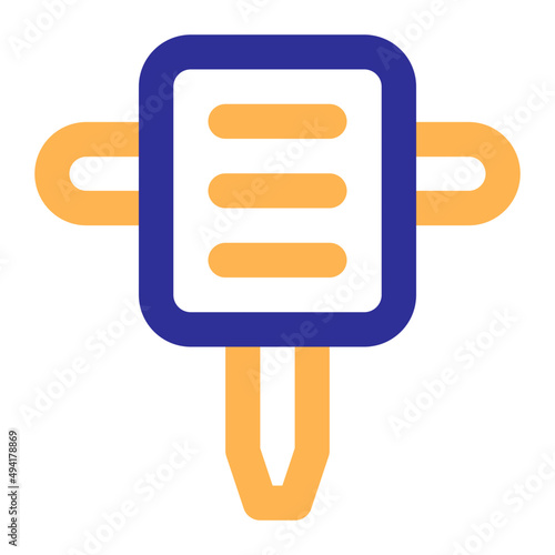 jackhammer colored line icon