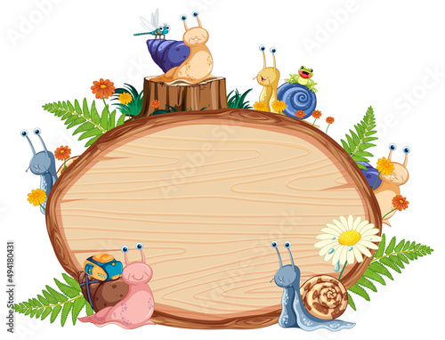 Insect with wooden frame board banner