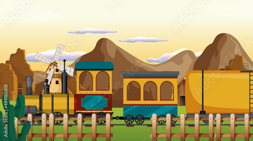 Train with natural scene