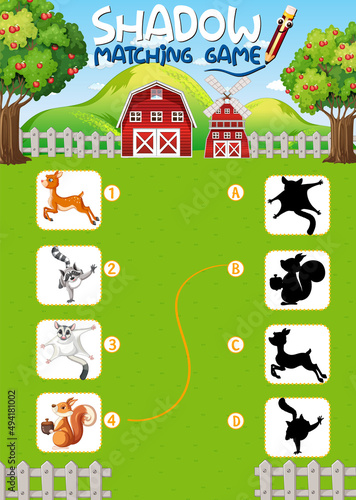 Shadow matching game template