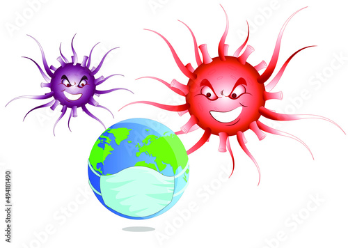 Corona Virus Attacking whole Earth vector Illustration  Designed for Posters  Website  Banner  Fight Against Covid-19