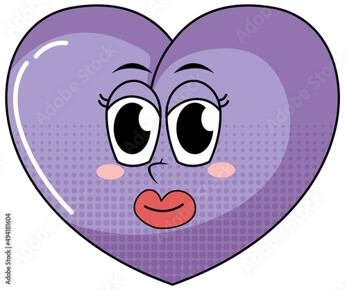 Heart cartoon character on white background