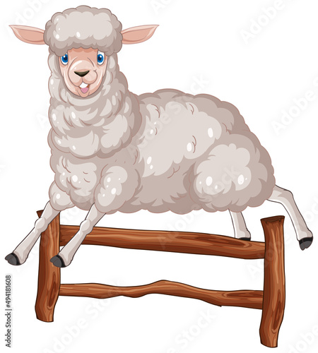 Cute sheep cartoon character