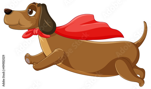 A dog superhero on white background
