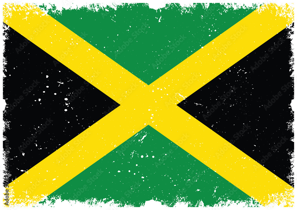 Obraz premium Illsutrated of Jamaica grunge flag