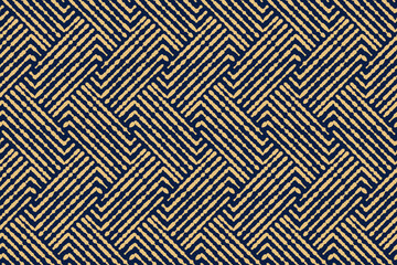 Wandcirkels Blauw goud patronen Minimalistisch lattice goud marineblauw  © ELENA