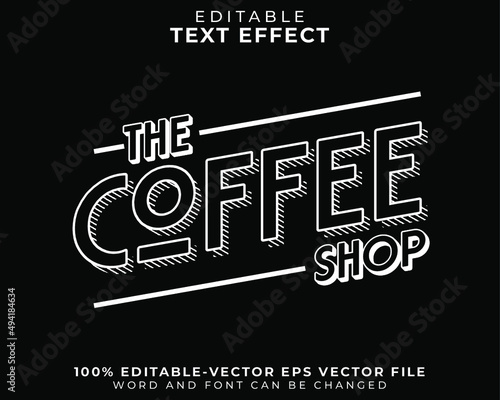 Coffe shop editable text effect
