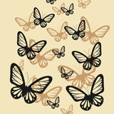 Butterfly silhouettes. Abstract vector illustration isolated on light background.