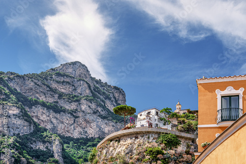 Characteristic landscape of Positano, along the Amalfi coast photo