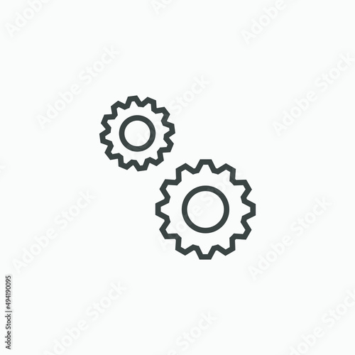 setting, gear icon vector. cog, machine, cogwheel, mechanism isolated sign symbol