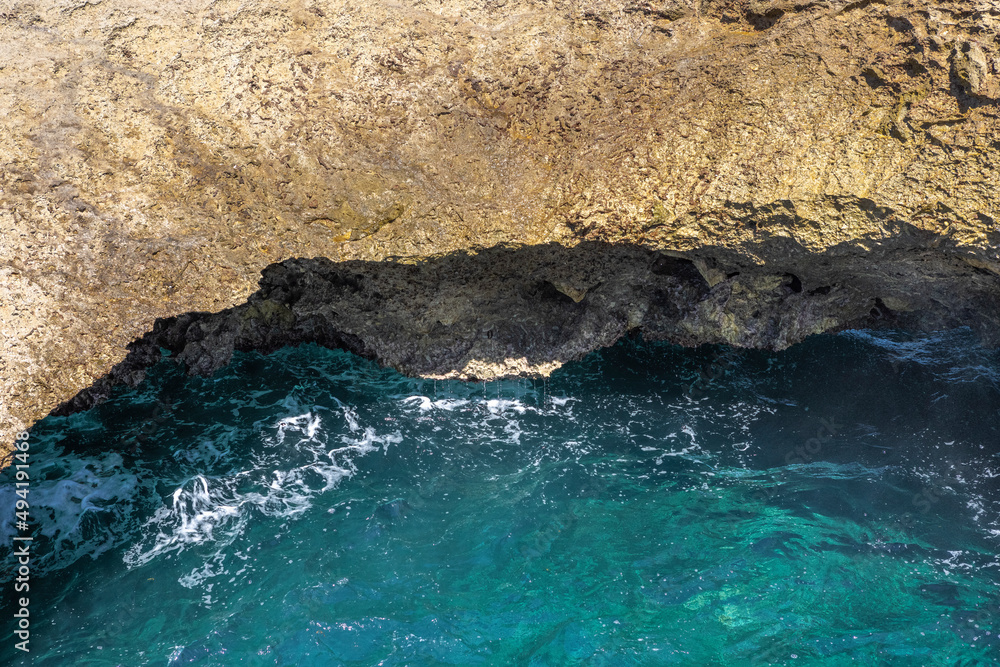 Watamula Hole - natural sight on the island Curacao in the Caribbean Watamula Hole - natural sight on the island Curacao in the Caribbean