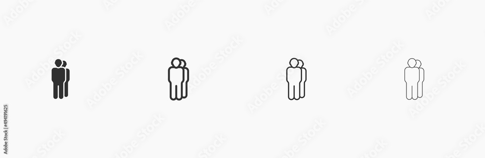 Two standing people flat vector icon Two standing people flat vector icon